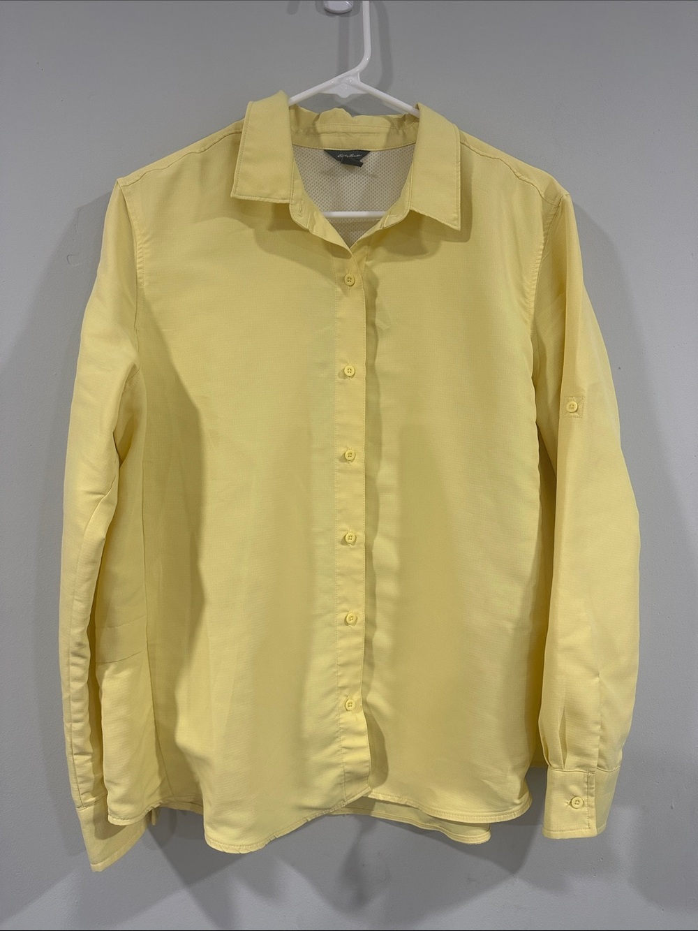 Eddie Bauer Yellow Long-Sleeve Button-Down Shirt L